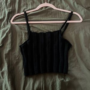 Urban outfitters, black cropped tank top